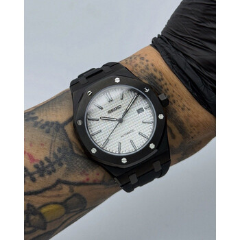 Custom Seiko Mod • White Waffle Black AP • 42mm